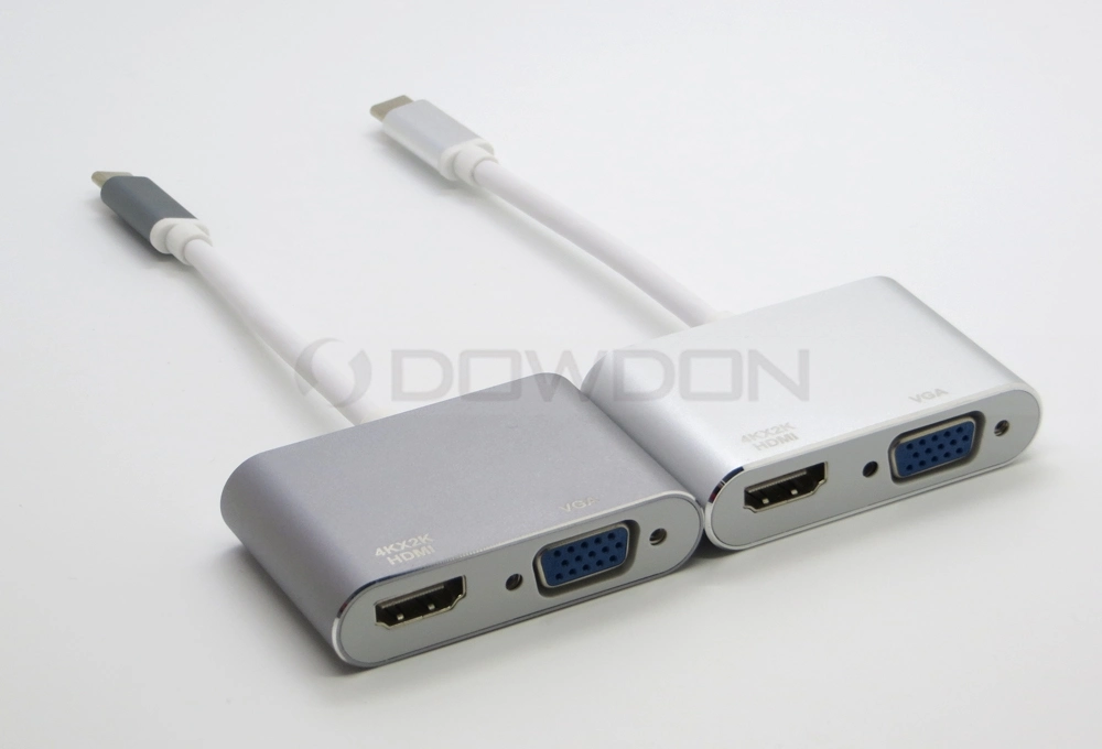 Type C to HDMI 4K VGA Adapter USB 3.1 Type C (USB-C) to VGA HDMI Converter Adaptor for MacBook/Chromebook Pixel