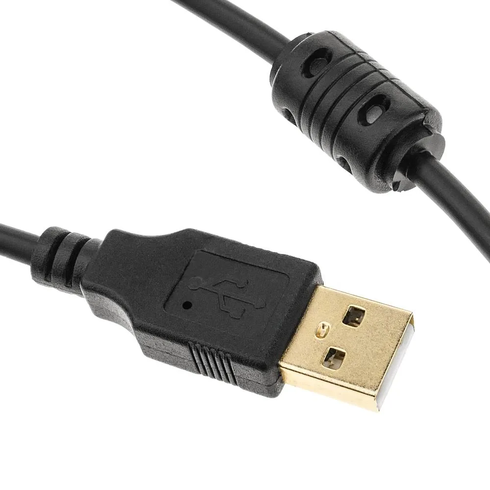 Factory Wholesale USB Charger Cable AM-Mini 5 Pin M Gold Plated with 2 Ferrites 0.2m 1m 1.8m 3m 5m 10m